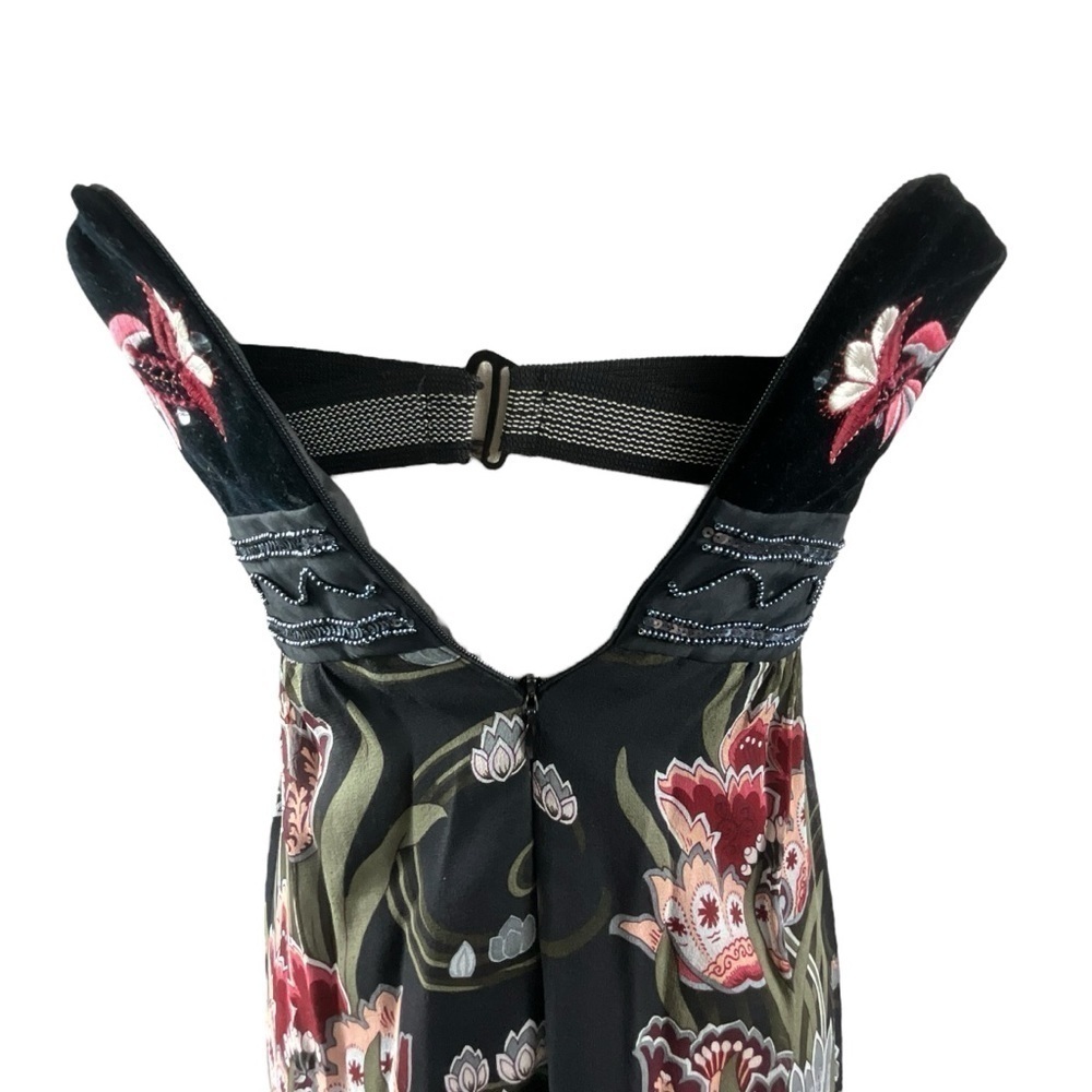 Nanette Lepore  Heirloom Embroidered‎ Sleeveless Velvet Silk Floral Dress - Picture 10 of 15